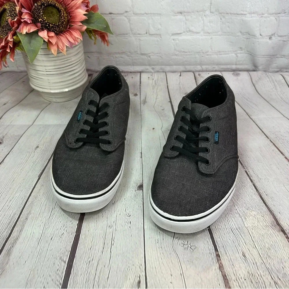 vans off the wall atwood lace up textile low top sneakers dark grey sz 13 mens - Picture 2 of 9